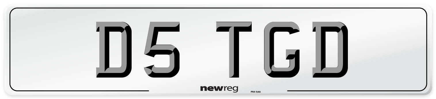 D5 TGD Number Plate from New Reg
